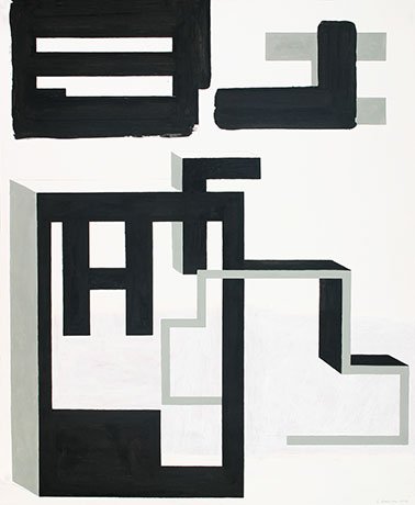   Rockhurst Series 18 , 2013  Acrylic and Graphite 43×36cm / 17×14in