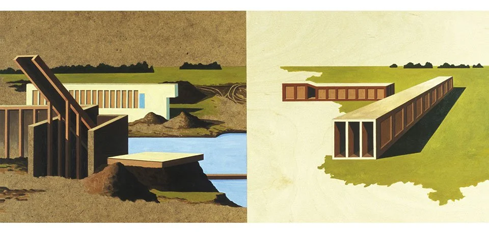   Intersection Points , 2007  Acrylic on Wood 35×85cm / 14×34in