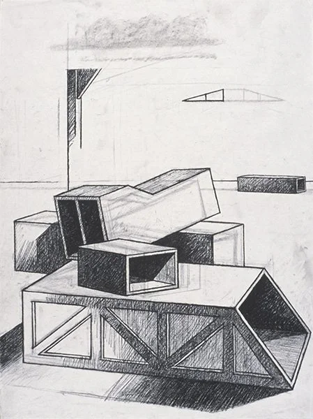   Box Drawing #5 , 2004  Charcoal 61×44cm / 24×18in
