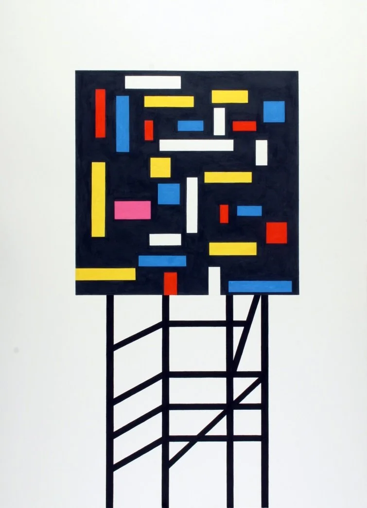   Stijlish Billboard , 2017  Acrylic on Paper 81×58cm / 32×23in Private Collection, Kansas City, MO