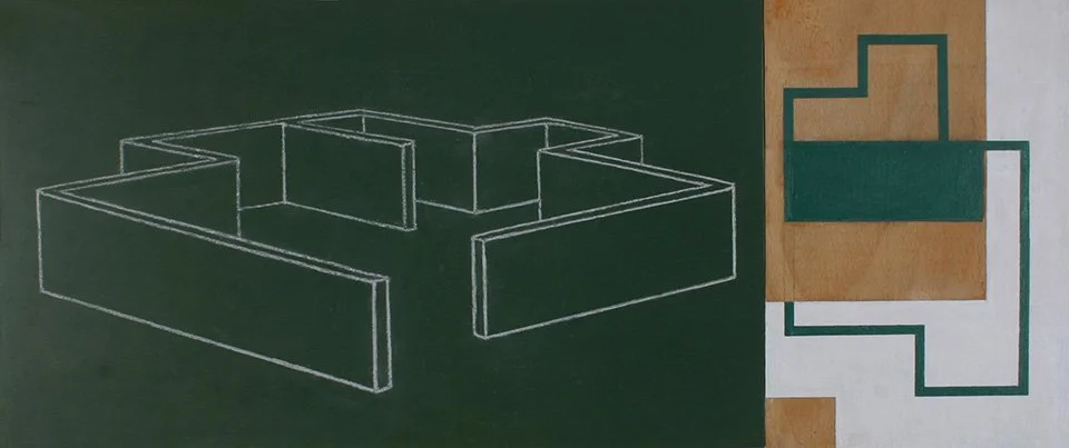   Foundation Series IV , 2011  Chalk on Wood 28×63cm / 11×25in Private Collection, Los Angeles, CA