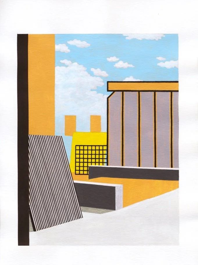   Experimental Interior 1,  2016  Collage and Acrylic 30×21cm / 12×8in