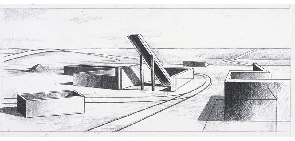   Foundation Sketch #1 , 2001  Charcoal 29×67cm / 12×27in