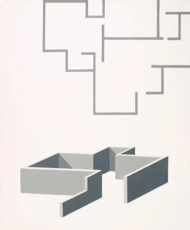   Rockhurst Series 19 , 2013  Acrylic and Graphite 43×36cm / 17×14in Public Collection, Kansas City, MO