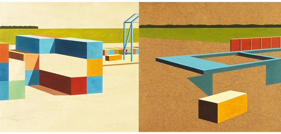   Logistical Imperatives , 2009  Acrylic on Wood 38×80cm / 15×32in