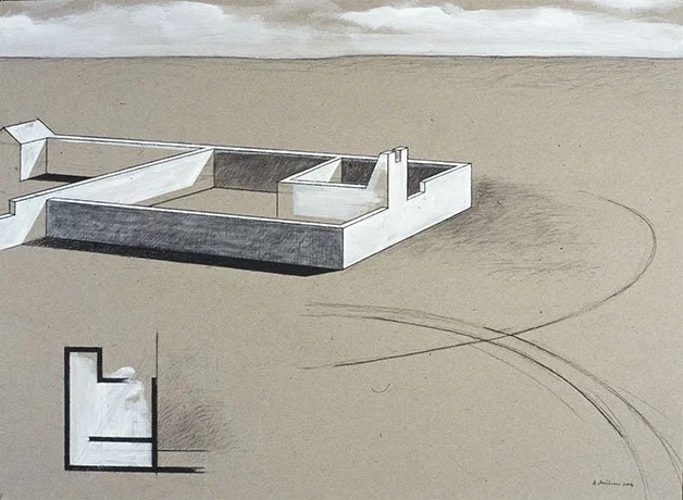   Project for a Structure , 2006  Conte and Acrylic 56×76cm / 22×30in Private Collection, Concord, MA