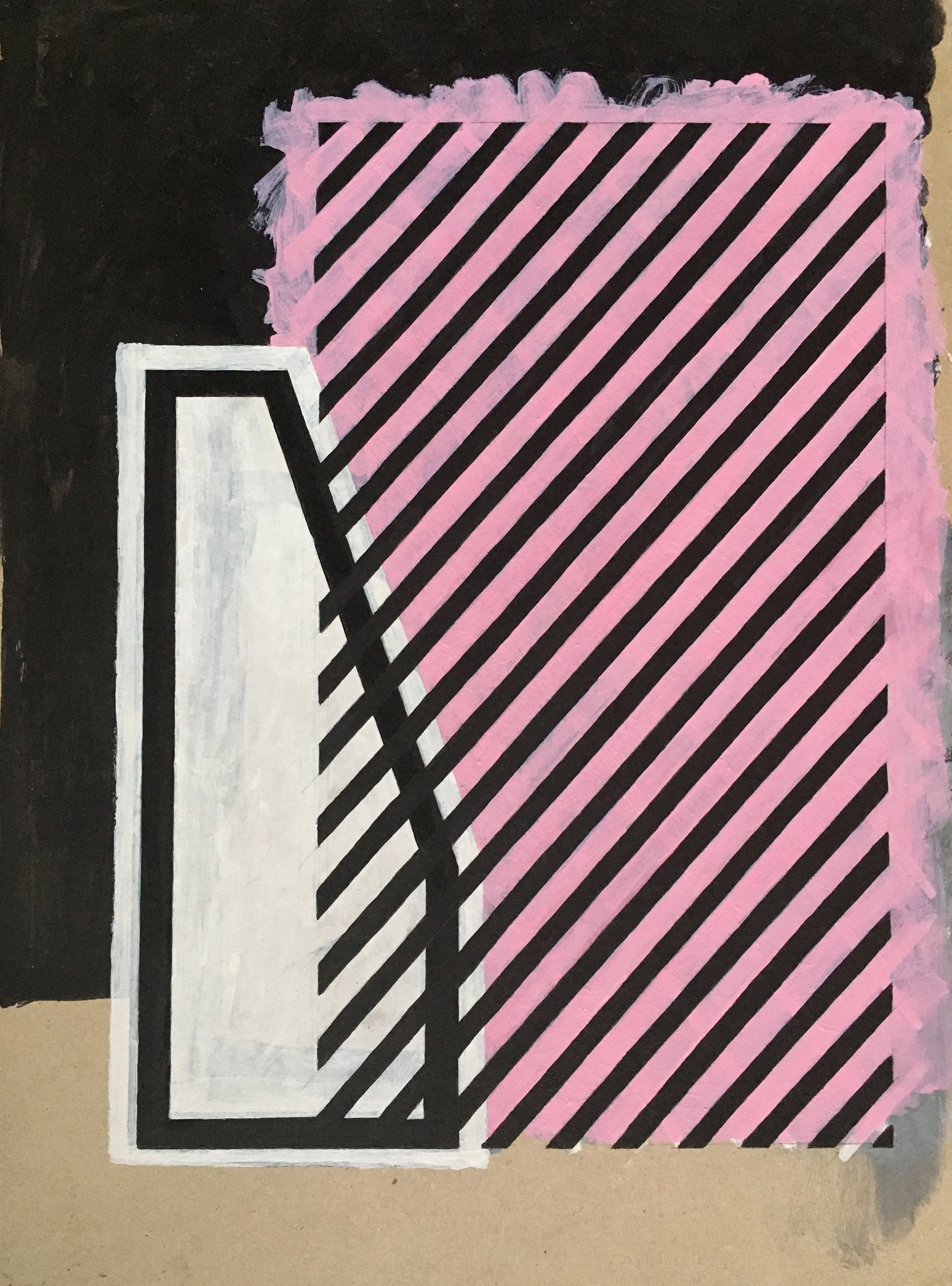   Ideational Linearity,  2022  Acrylic on Board 36x28cm / 14x11in