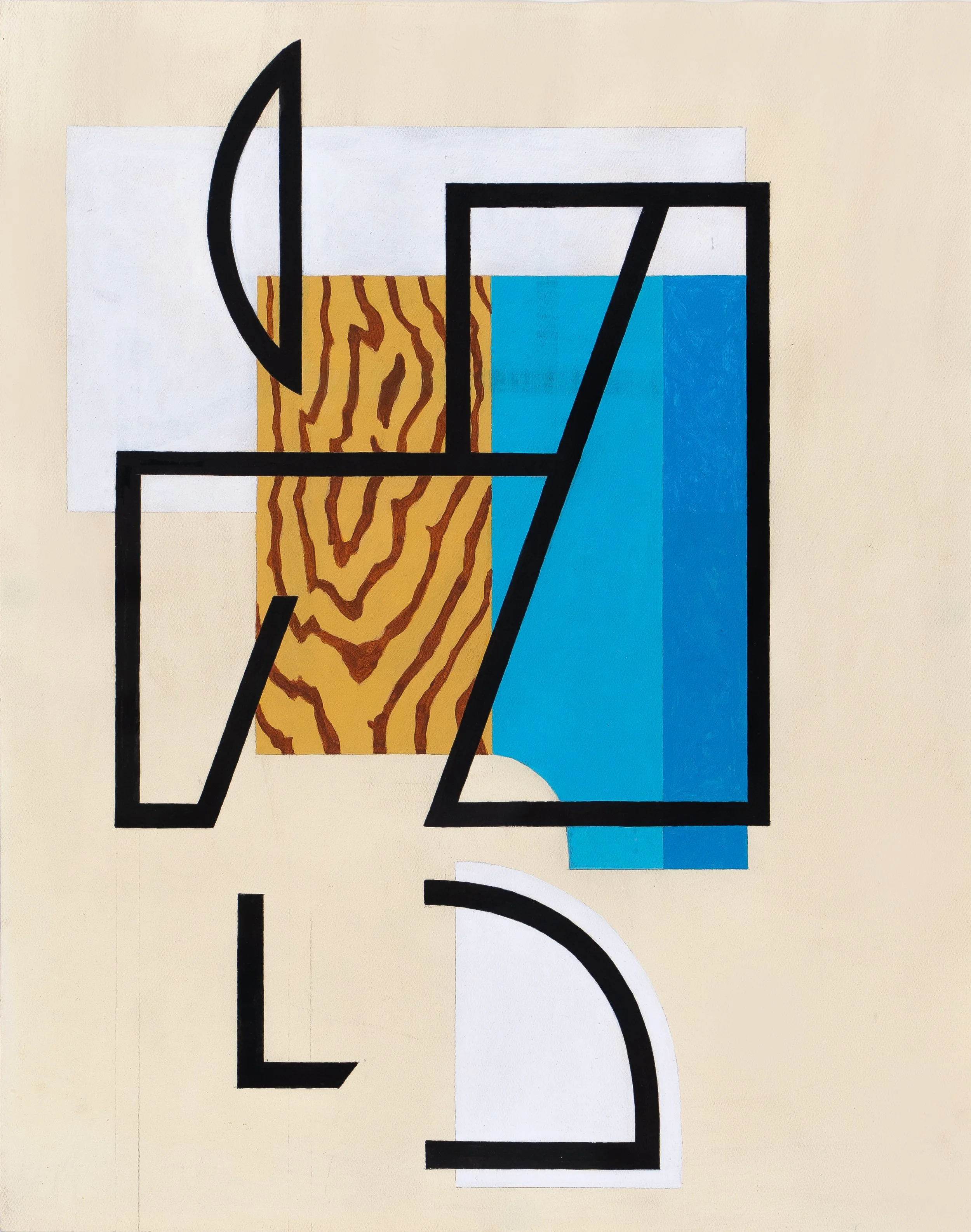   Francophile Domesticity , 2024  Acrylic on Paper 61×43cm / 24×17in Private Collection, Kansas City, MO