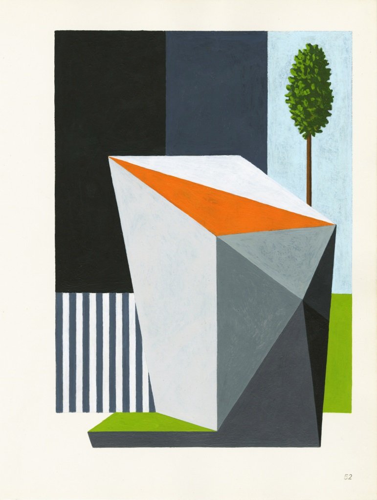   Chromatic Monolith , 2018  Acrylic on Paper 31×23cm / 12×9in Public Collection, Alma, KS