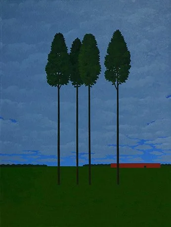  Modernist Grove , 2014  Oil on Canvas 65×50cm / 26×20in Private Collection, Britain