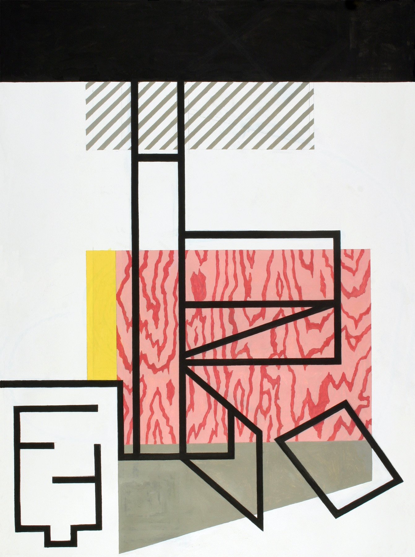   Reconsidered Rectilinearity , 2020  Acrylic on Paper 79×56cm / 31×22in