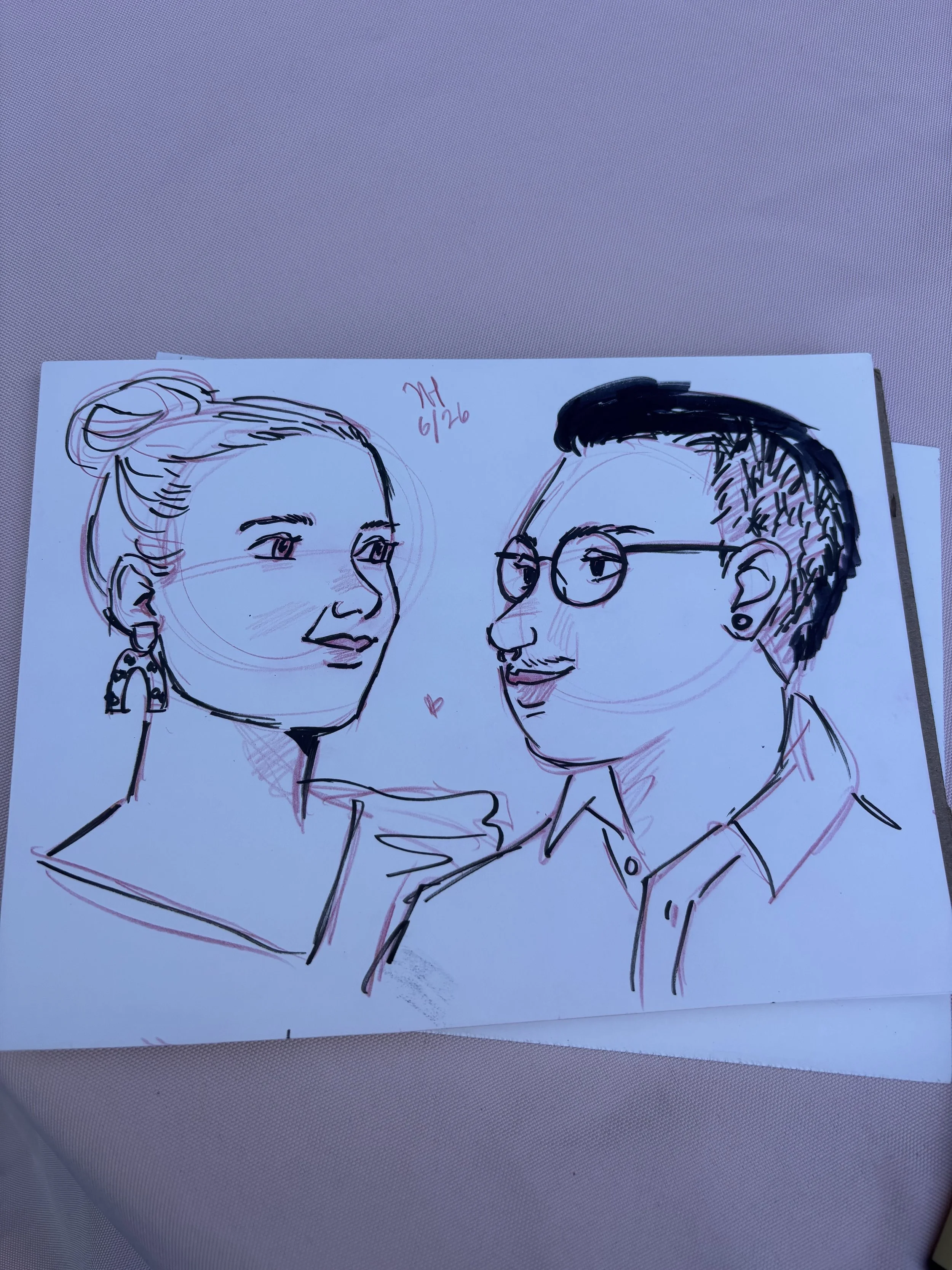 Live portrait drawing at cedarvale events