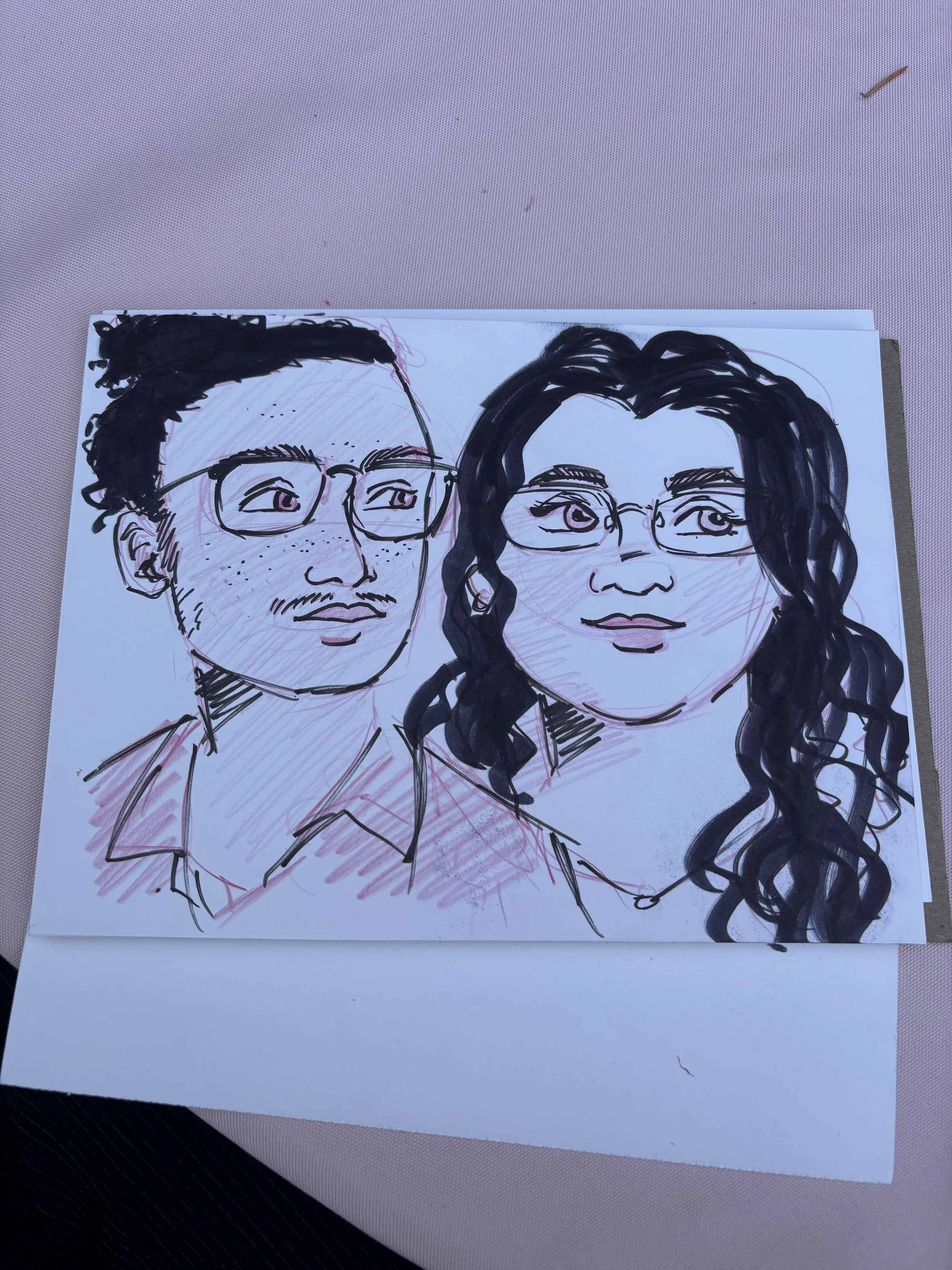 Wedding live portraits at cedarvale events