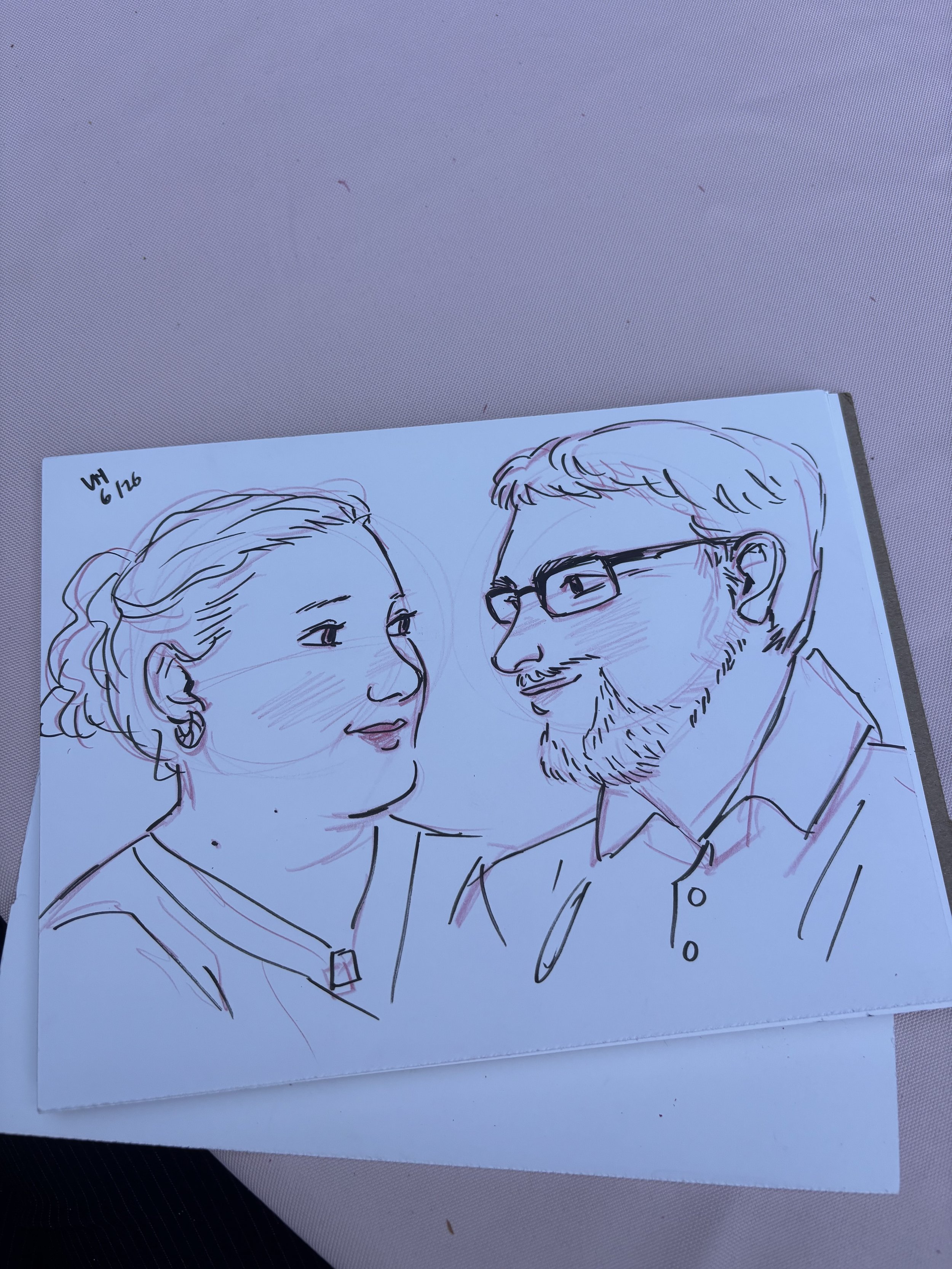 Live portrait drawing at cedarvale events