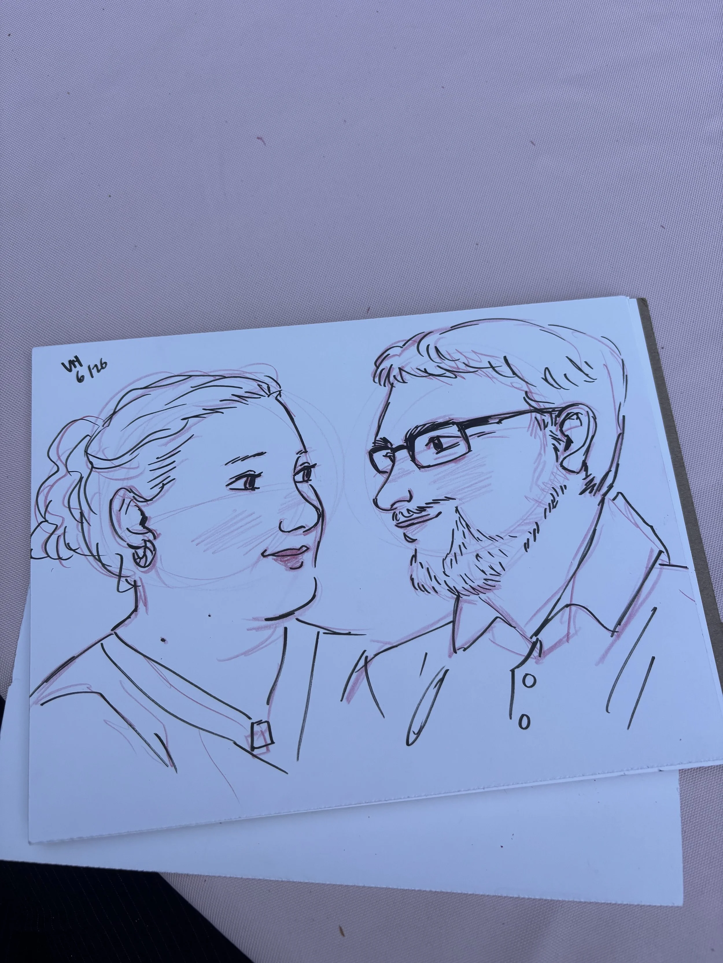 Live portrait drawing at cedarvale events