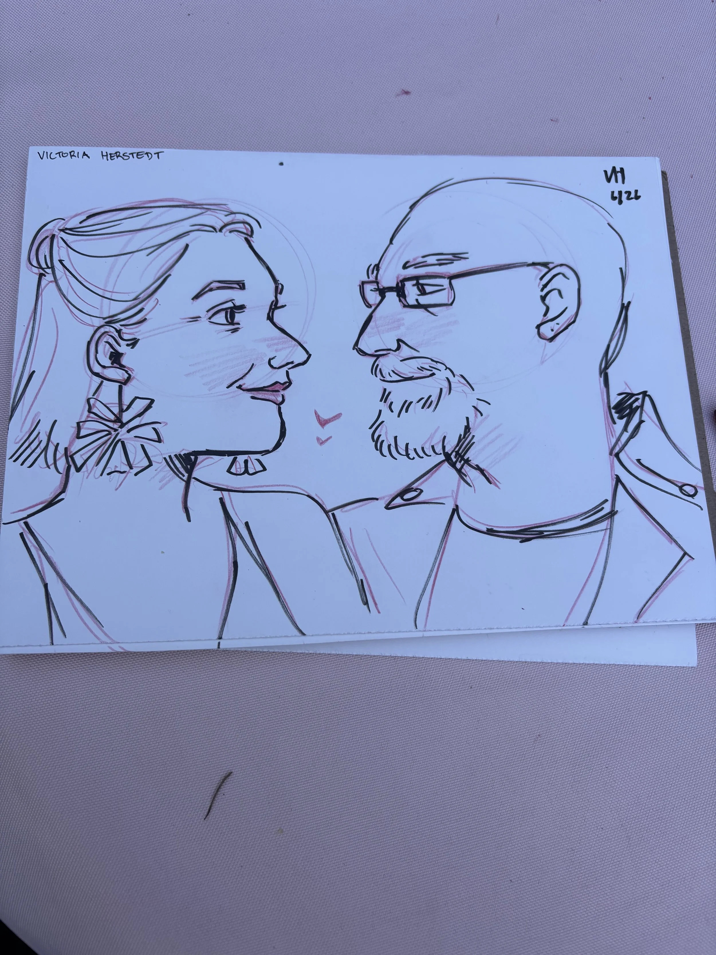 Live portrait drawing at cedarvale events