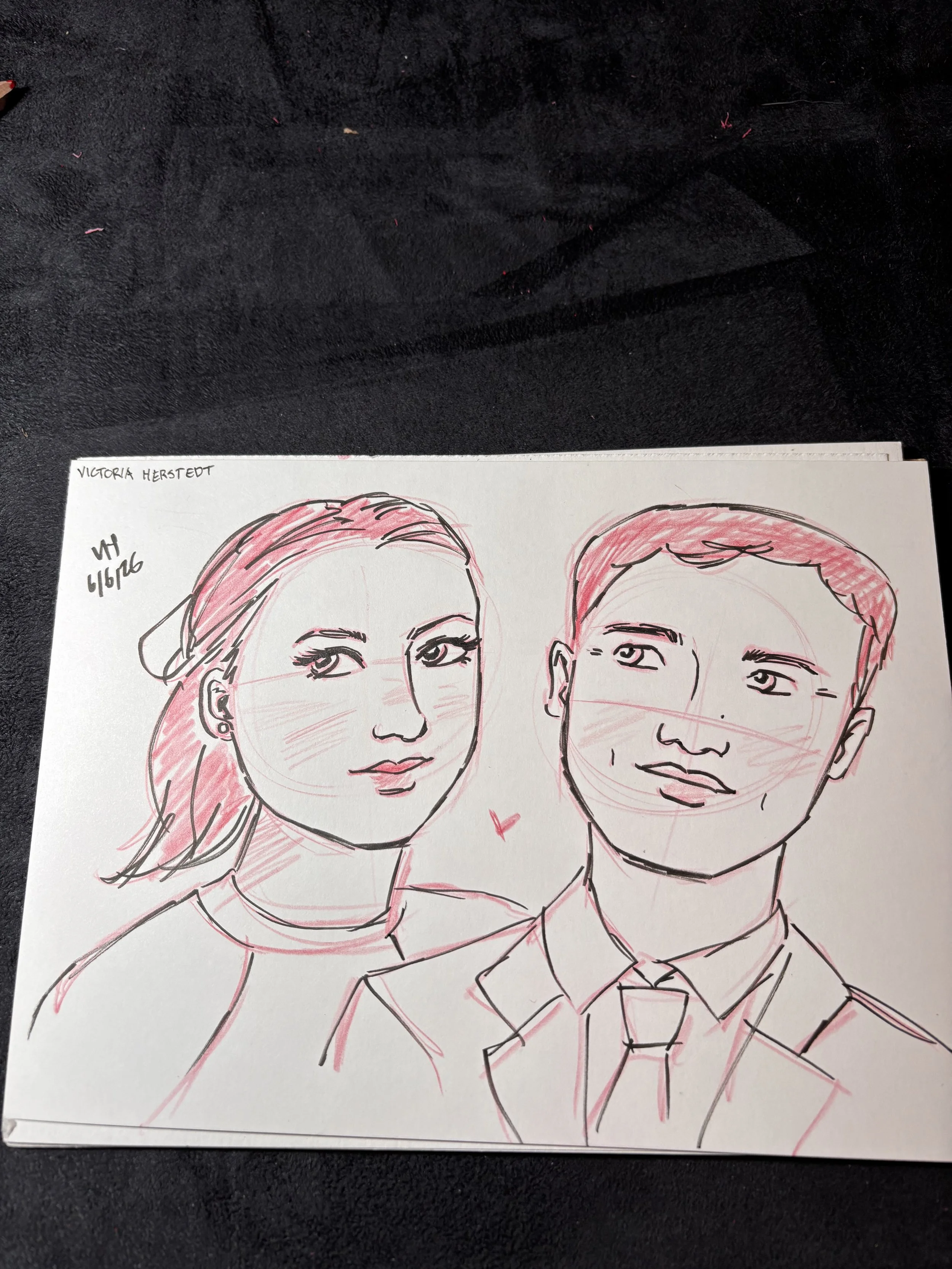 Live portrait drawing