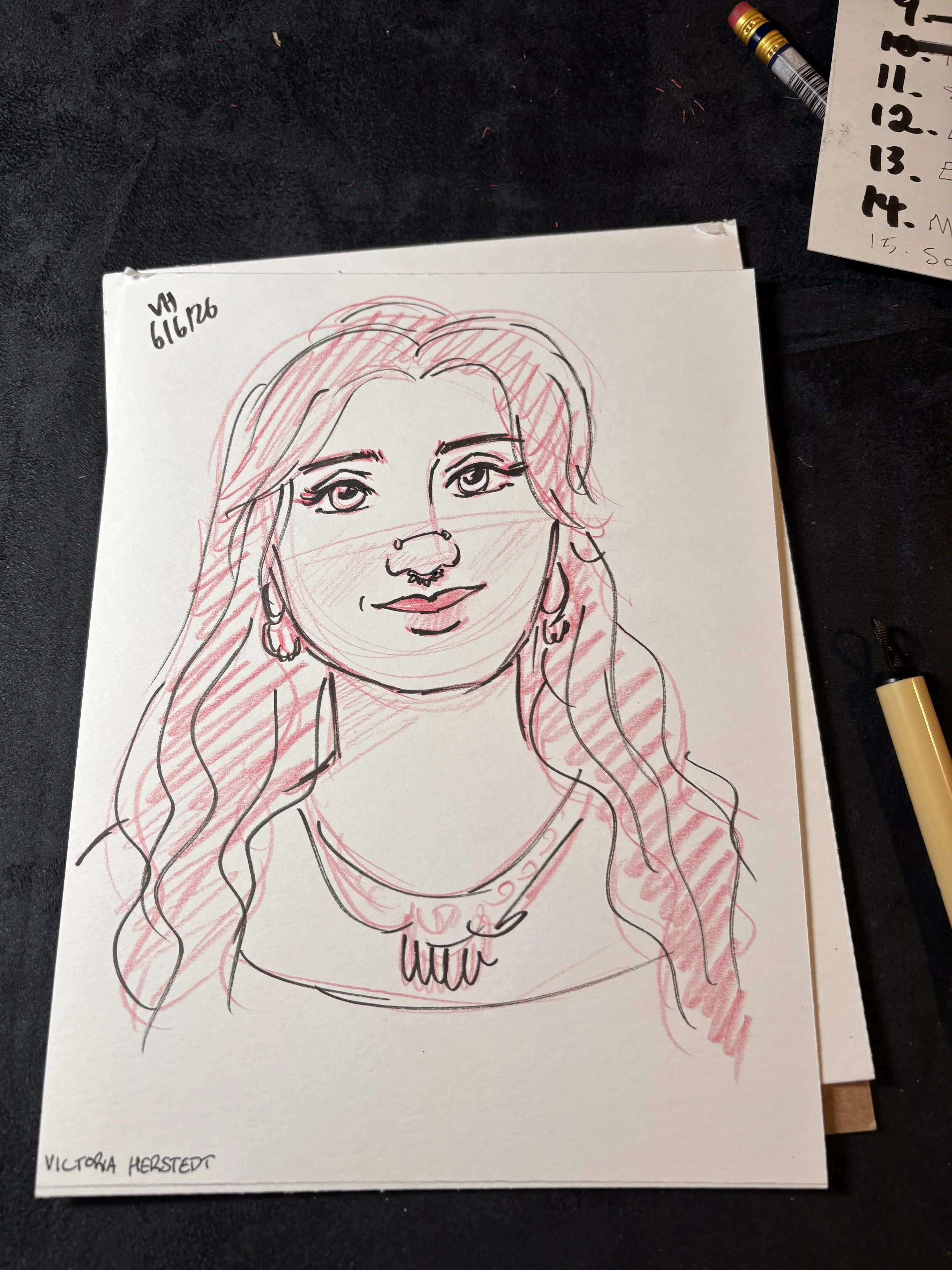 Live portrait drawing