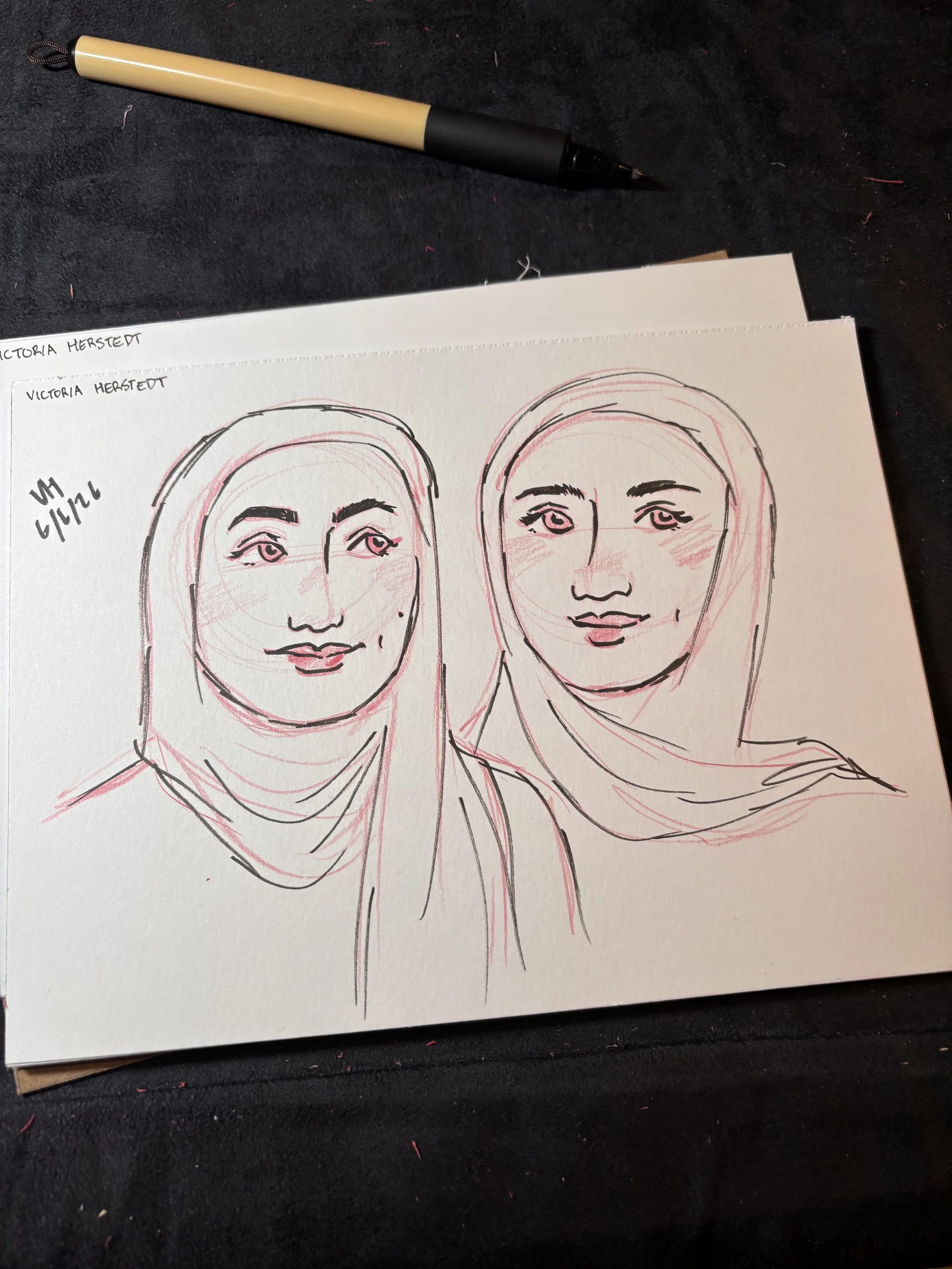 Live portrait drawing