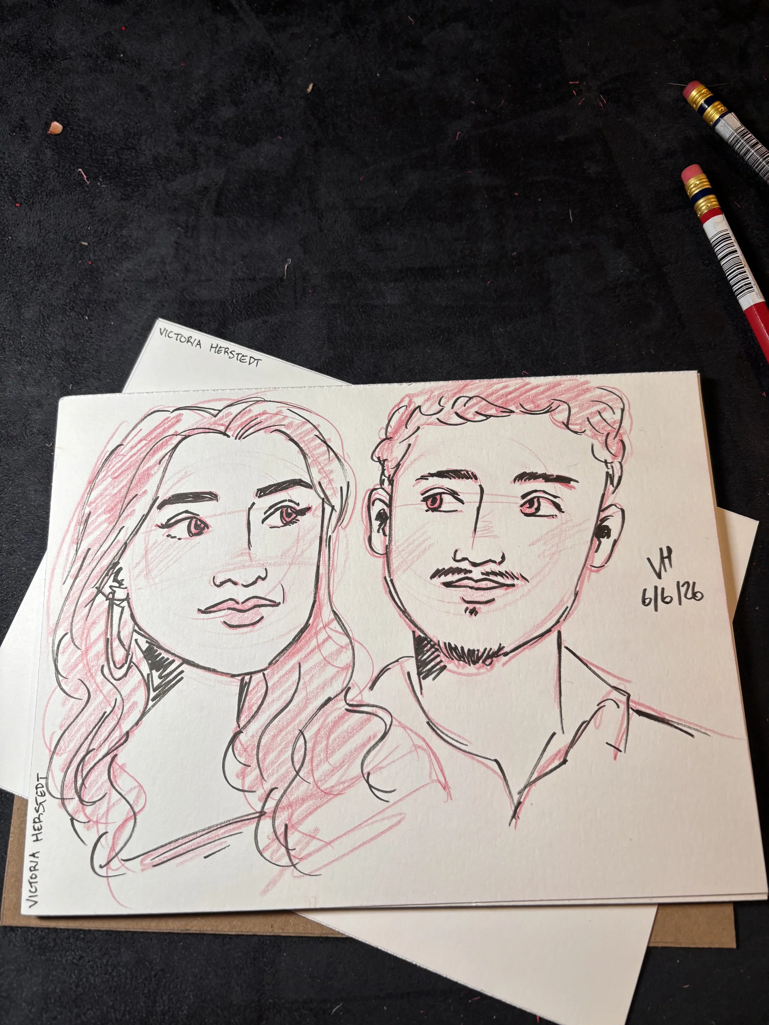 Live portrait drawing