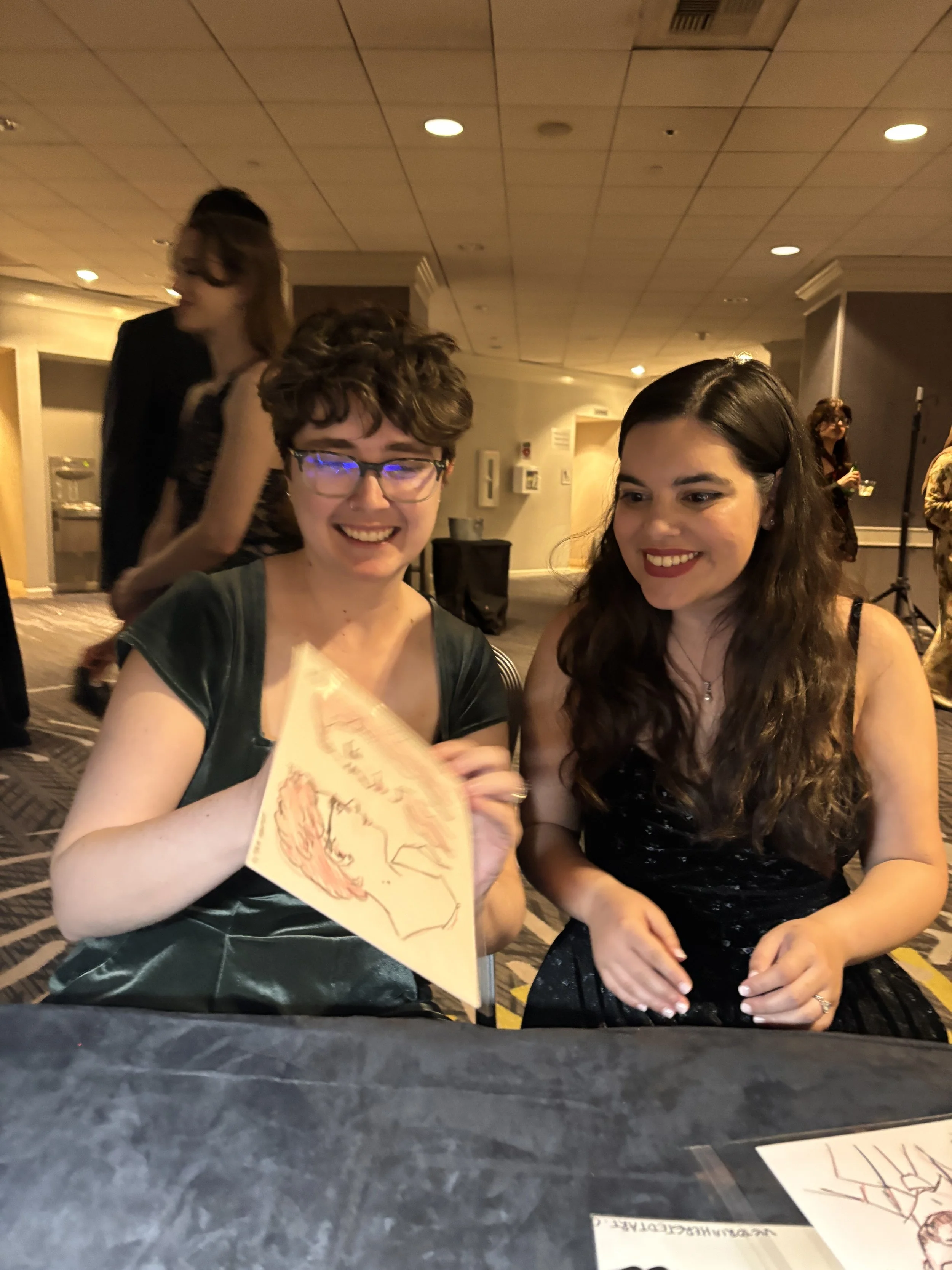 Live portraits at a wedding at the portland marriott