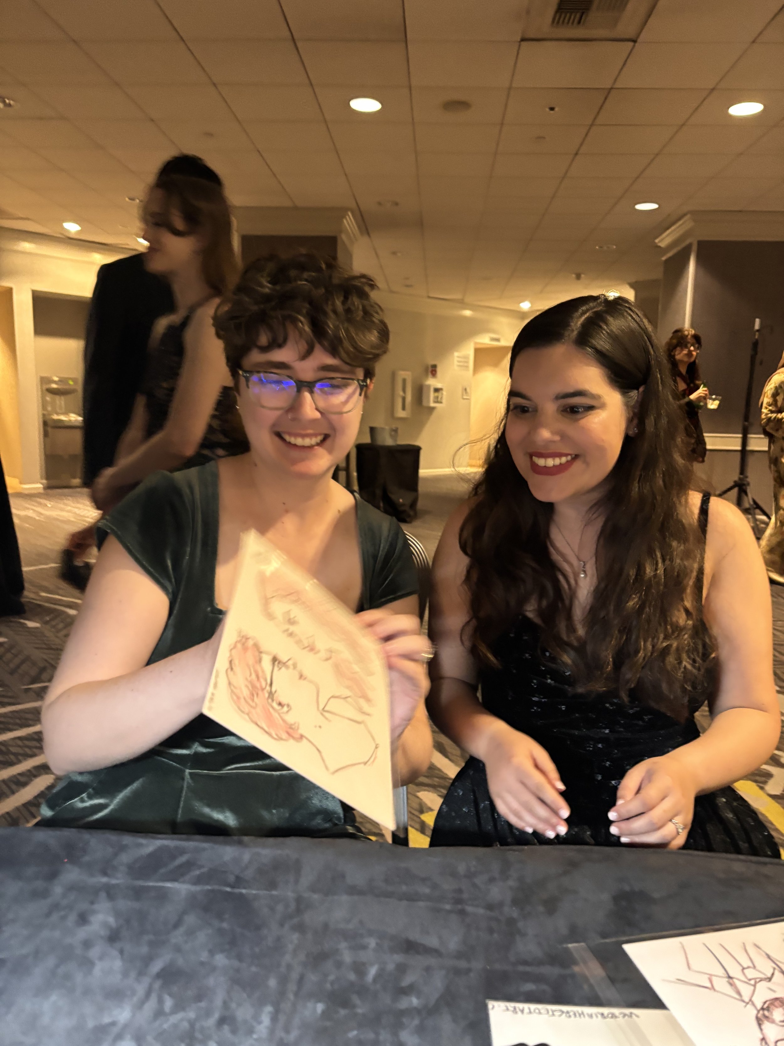 Live portraits at a wedding at the portland marriott
