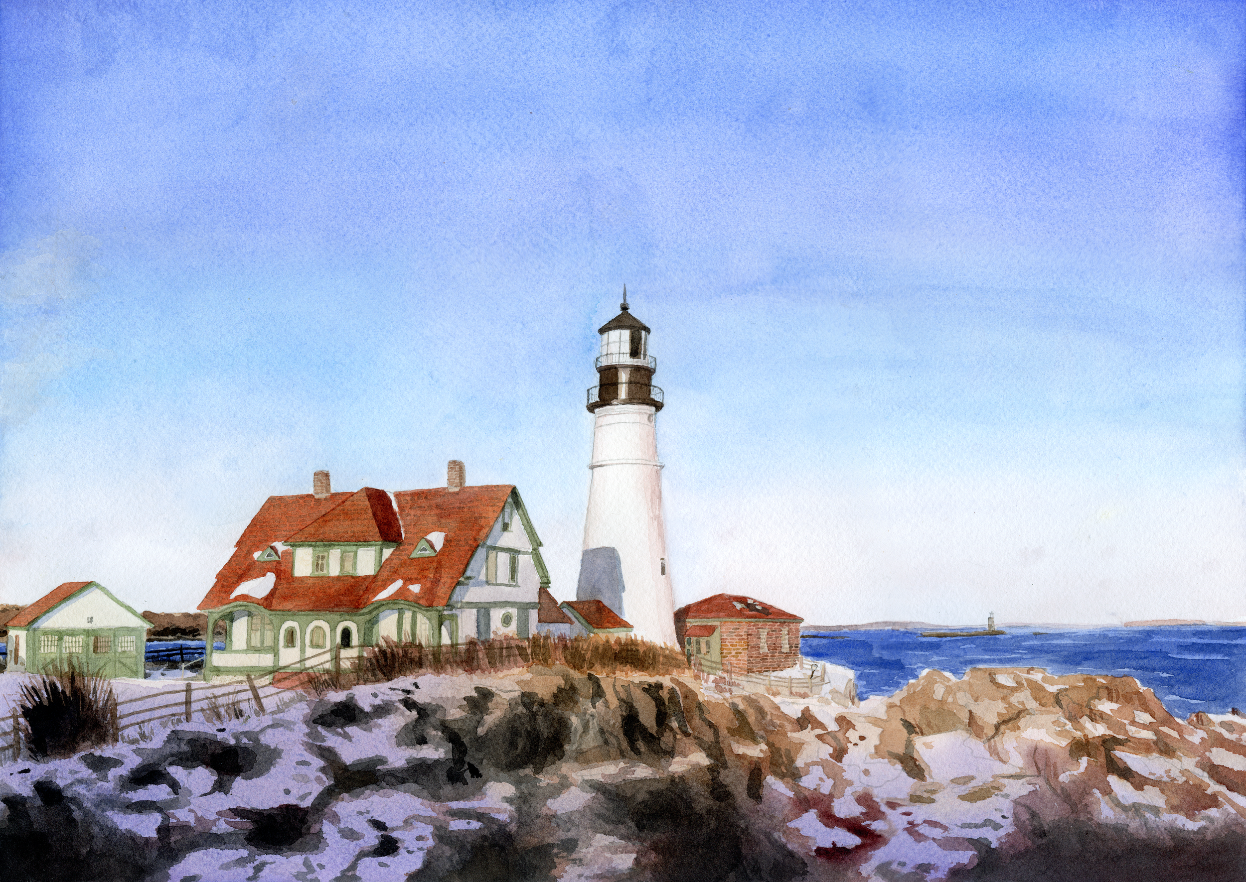 4/2025. Cape Elizabeth, Portland, ME. I wanted to focus on the beautiful sunset light on the snow.