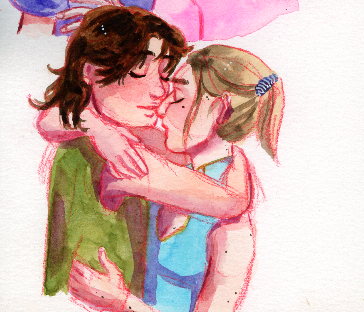 lesbian relationship, comic art. Drawing of sapphic women. Queer art. WLW art. Bisexual character. 