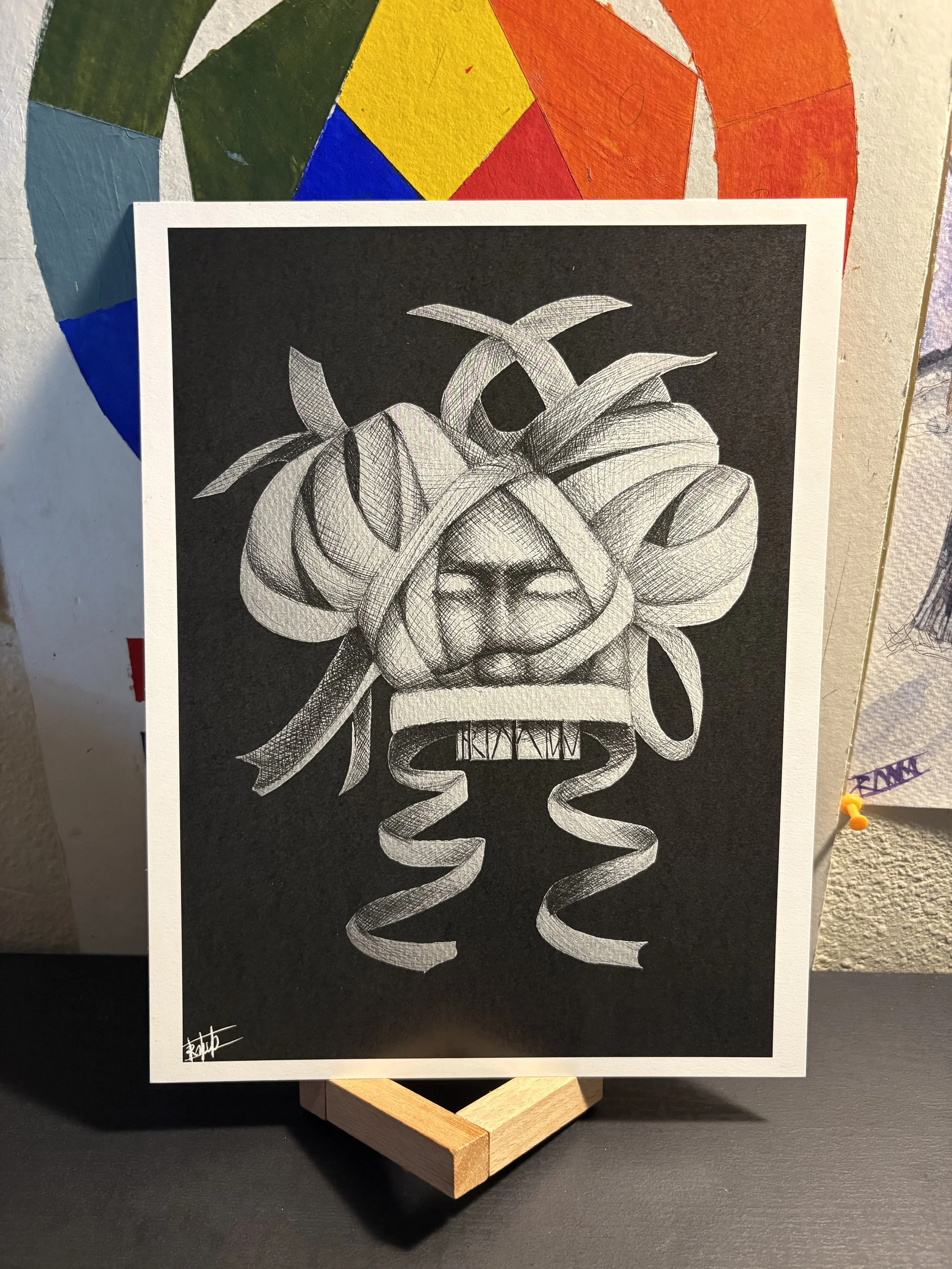 Mummified mask Art Print