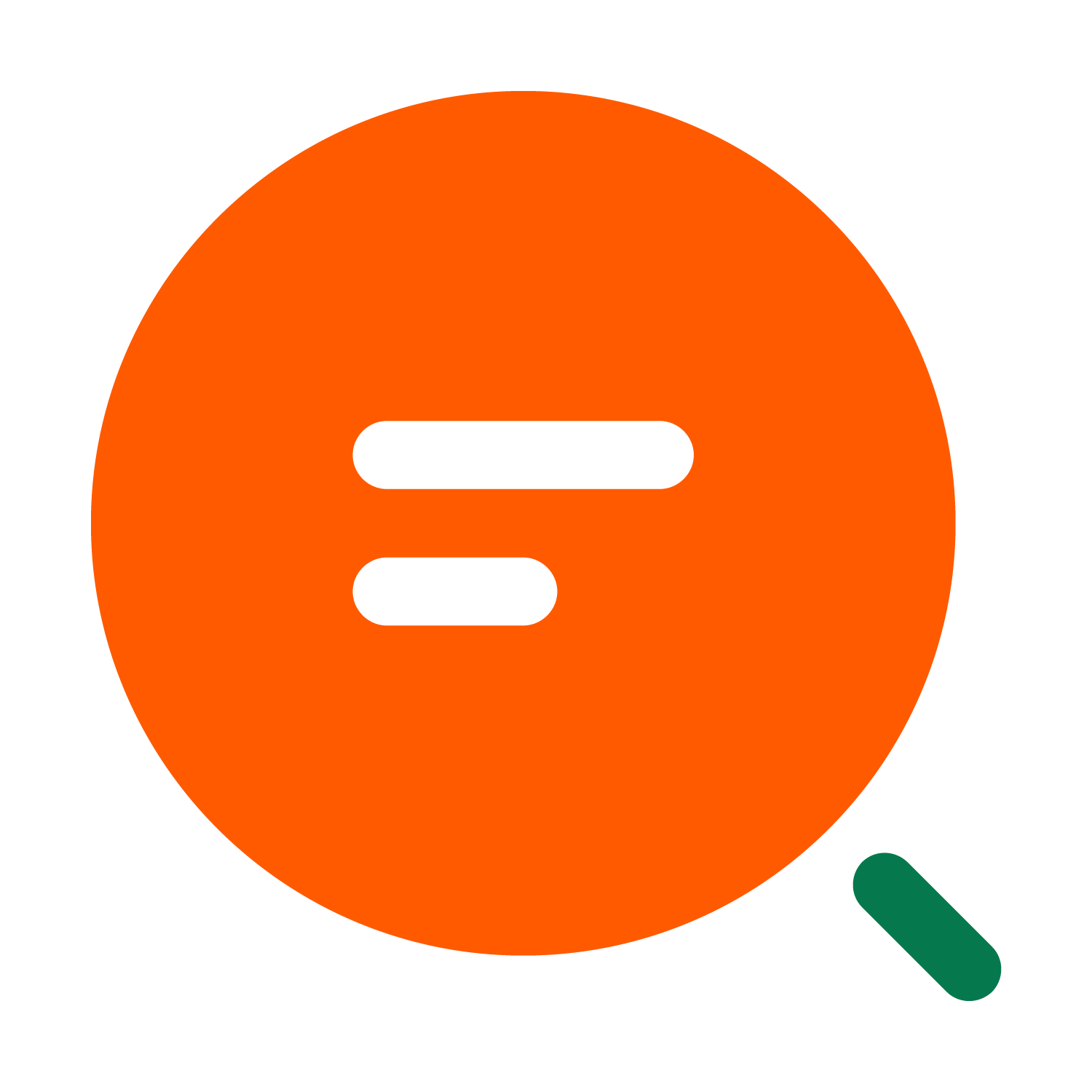 An orange magnifying lens looking at lines of text