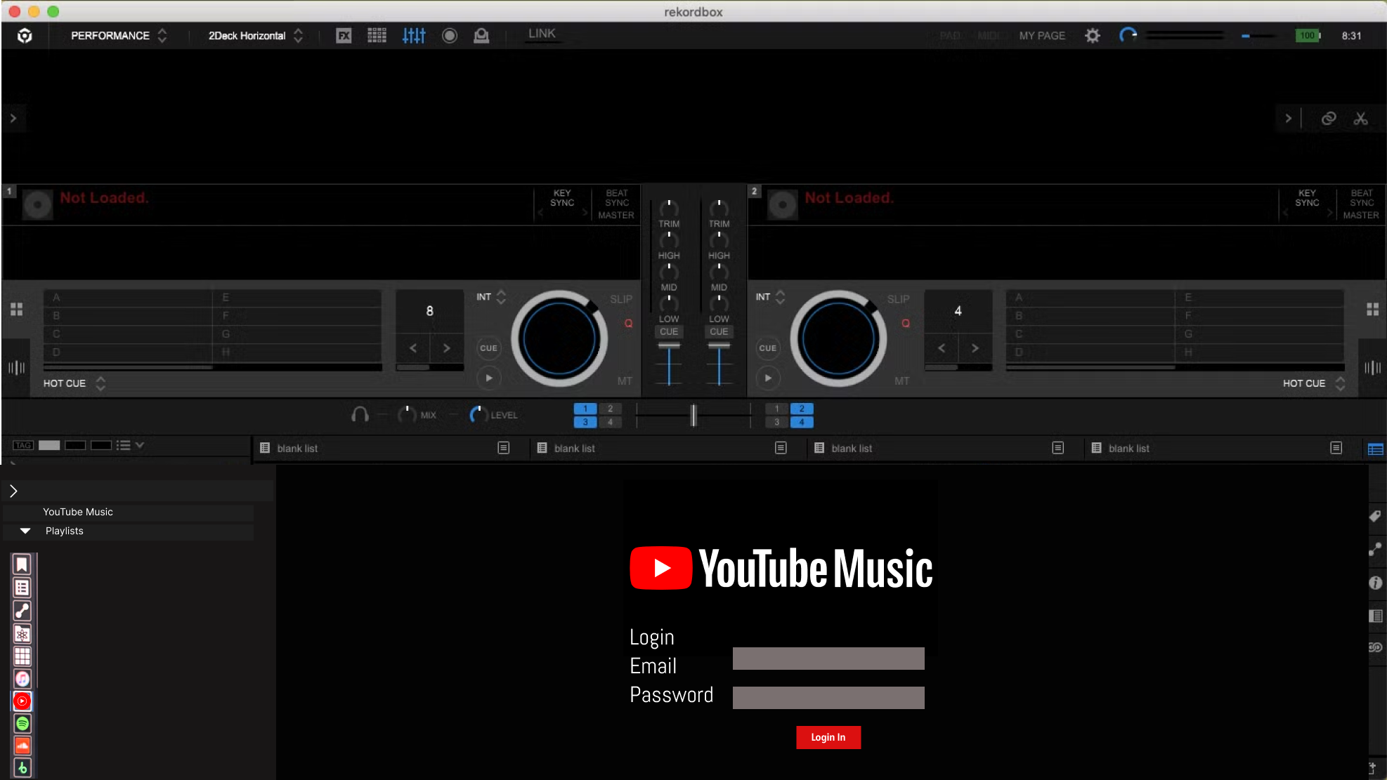 Youtube Music Streaming via Rekordbox Dj software