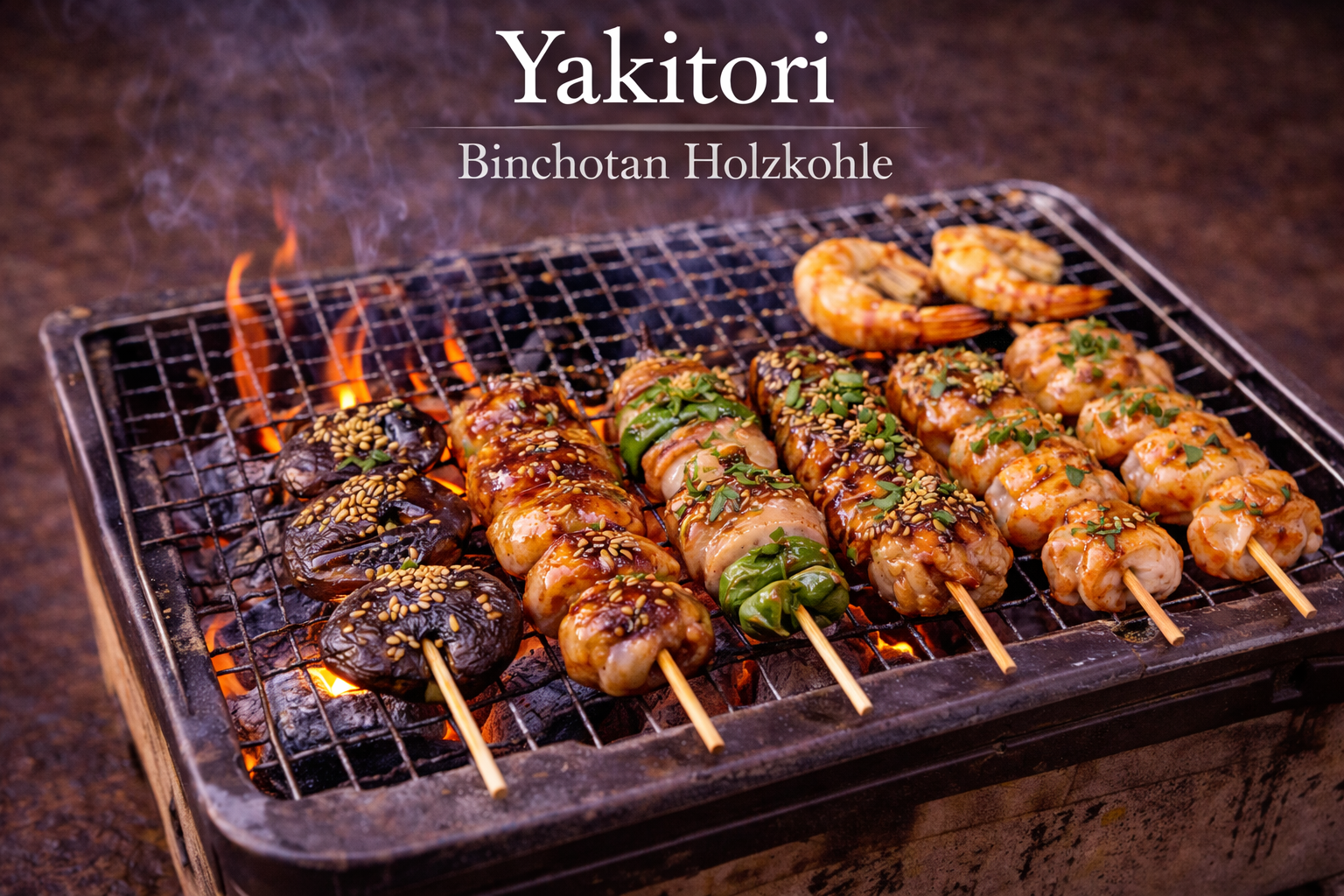 Yakitori Düsseldorf – Binchotan Holzkohle &amp; authentische Grillspieße