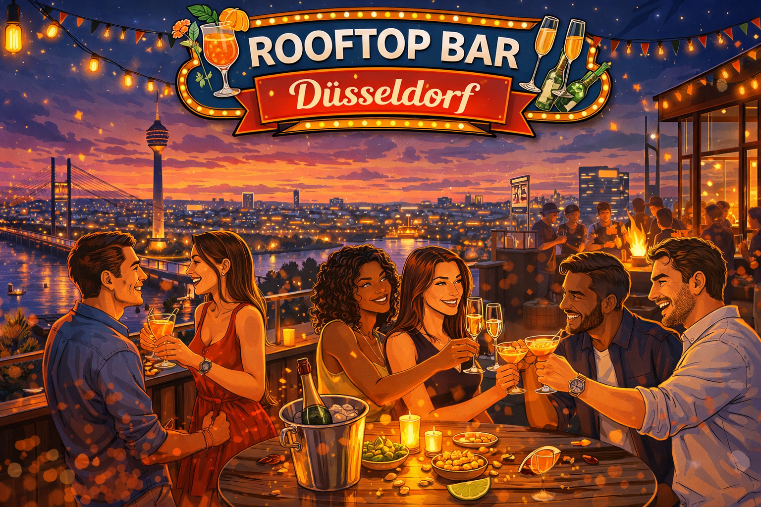 Die besten Rooftop Bars in Düsseldorf mit Rheinblick