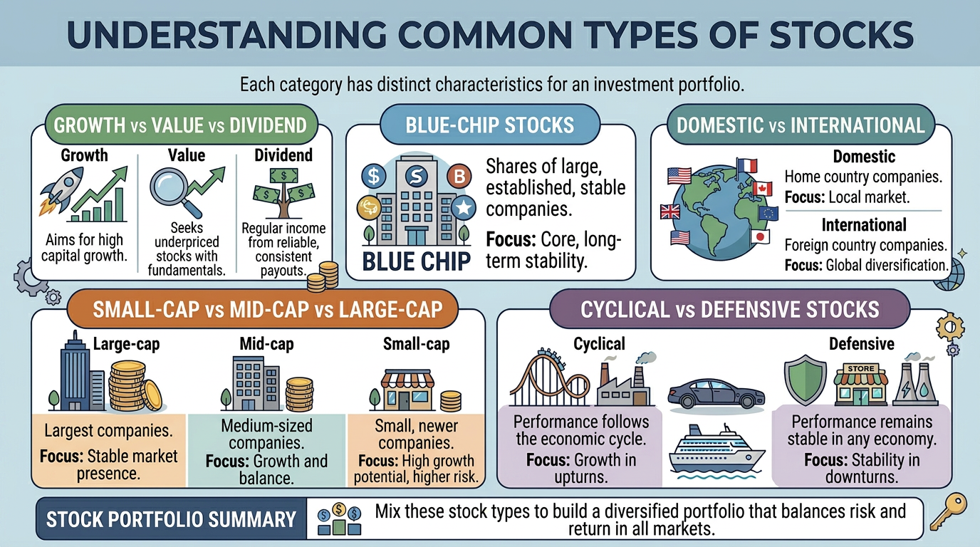 A Simple Guide to the Different Types of Stocks