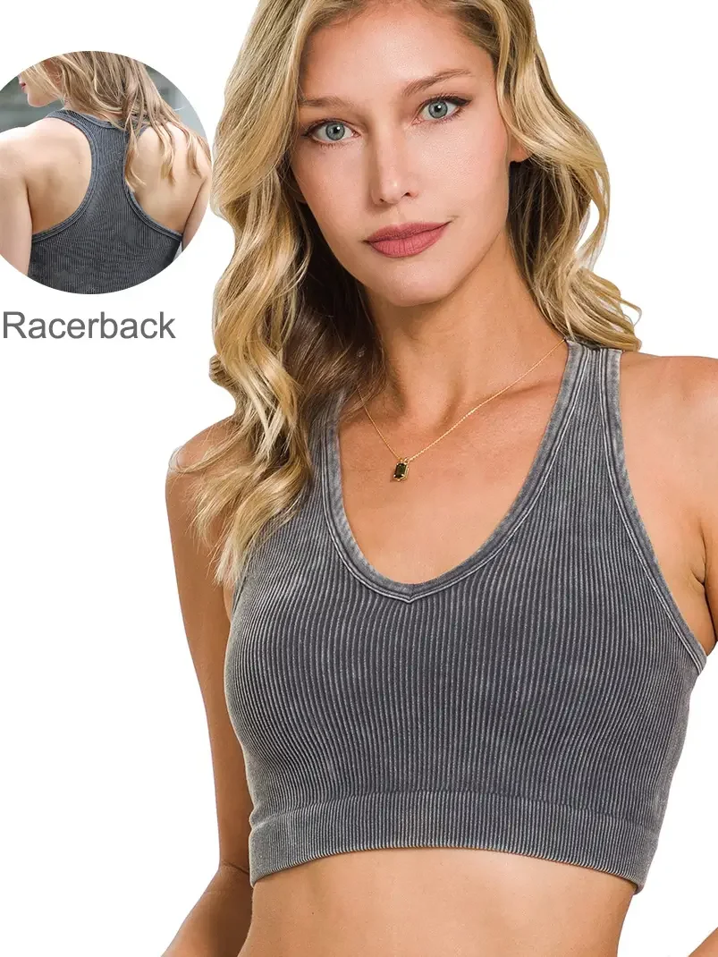 Racerback Seamless Ribbed Crop Tank- washed ash grey.webp