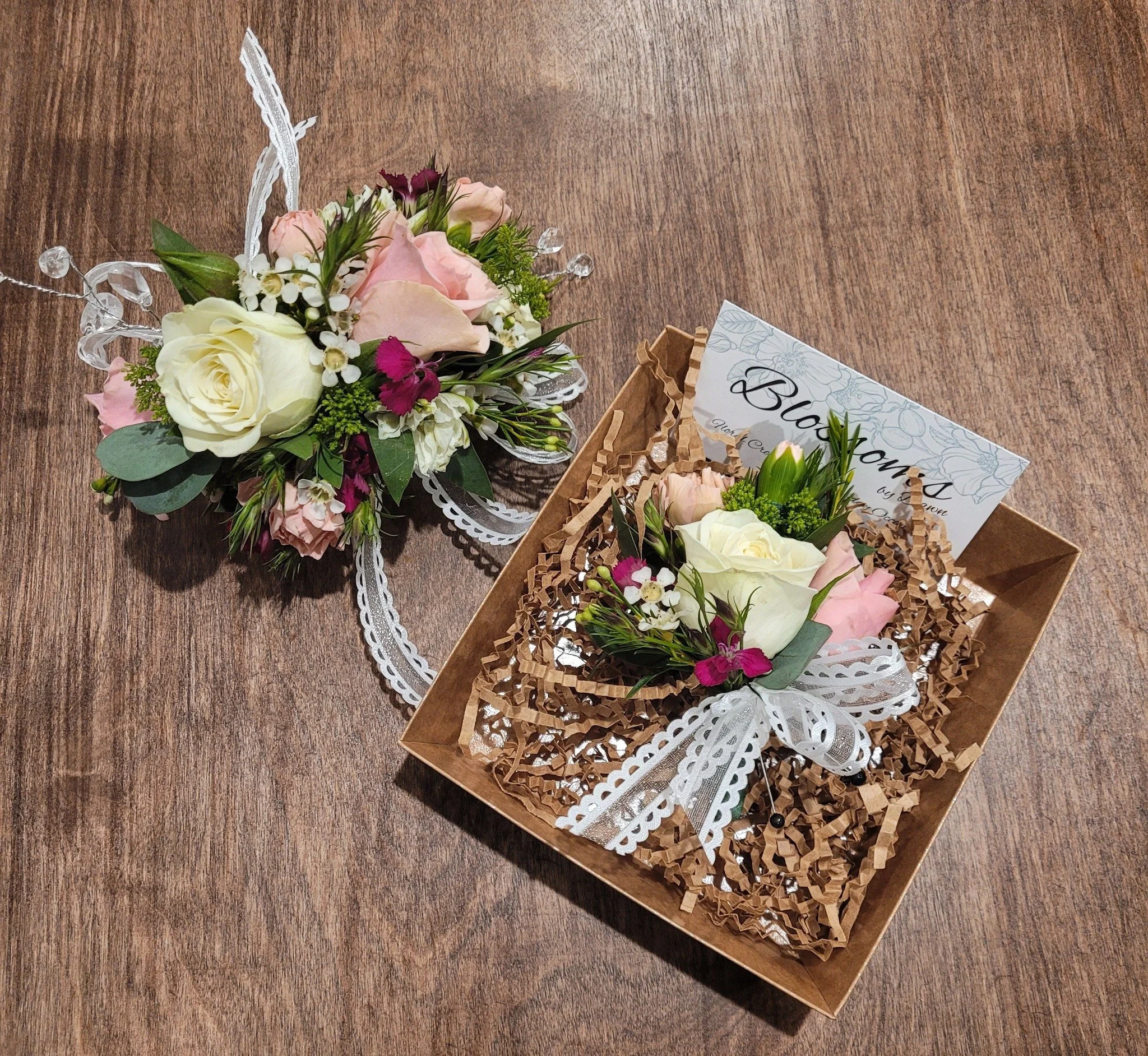 Boutonniere and corsage      $60