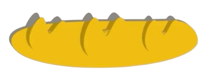 Illustration of a yellow hot dog bun with steam rising from it.