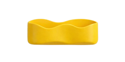 Yellow plastic container with two compartments