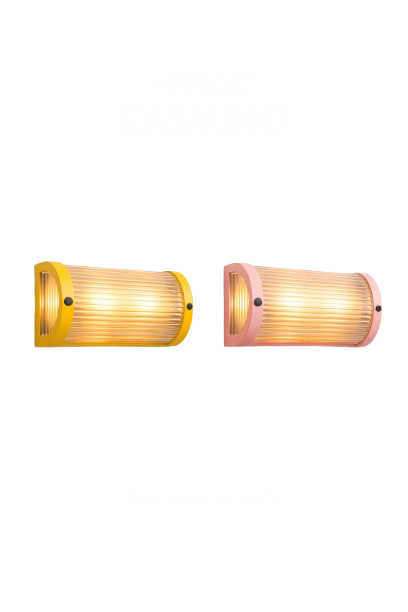 Two capsule-shaped gaming consoles, one yellow and one pink, with a shaft in the middle, along with the text 'INFINITE GAMING' above and 'SIMPLETE' below.