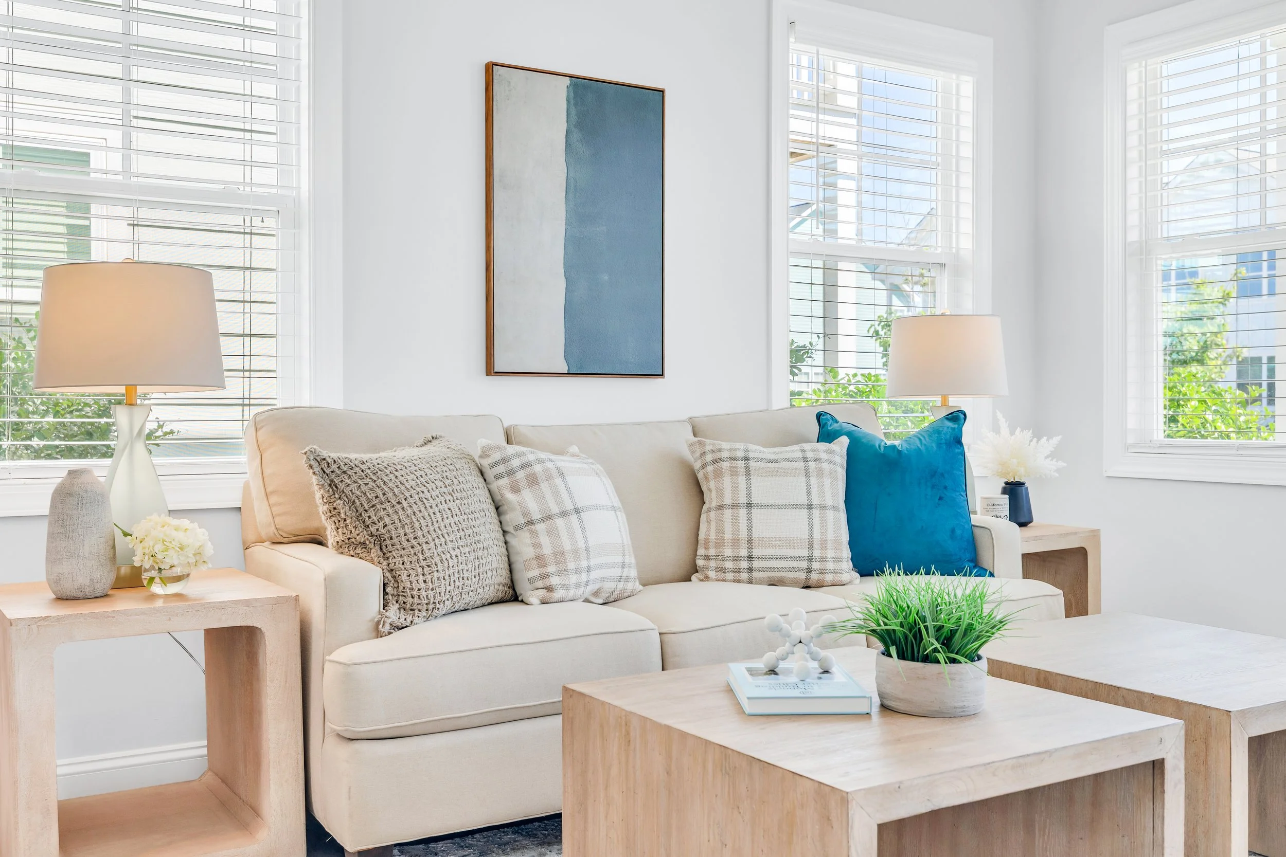 Coastal home staging living room wilmington nc