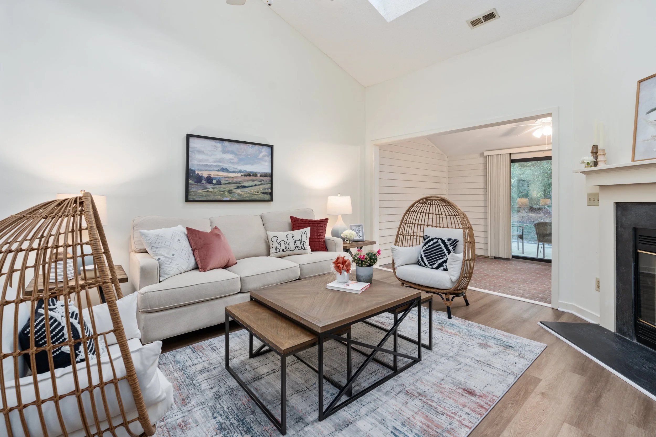 cottage style furniture in a staged home