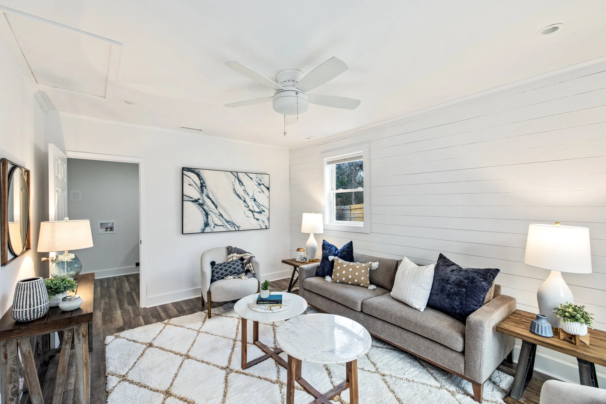 Vacant home staging living room wilmington nc
