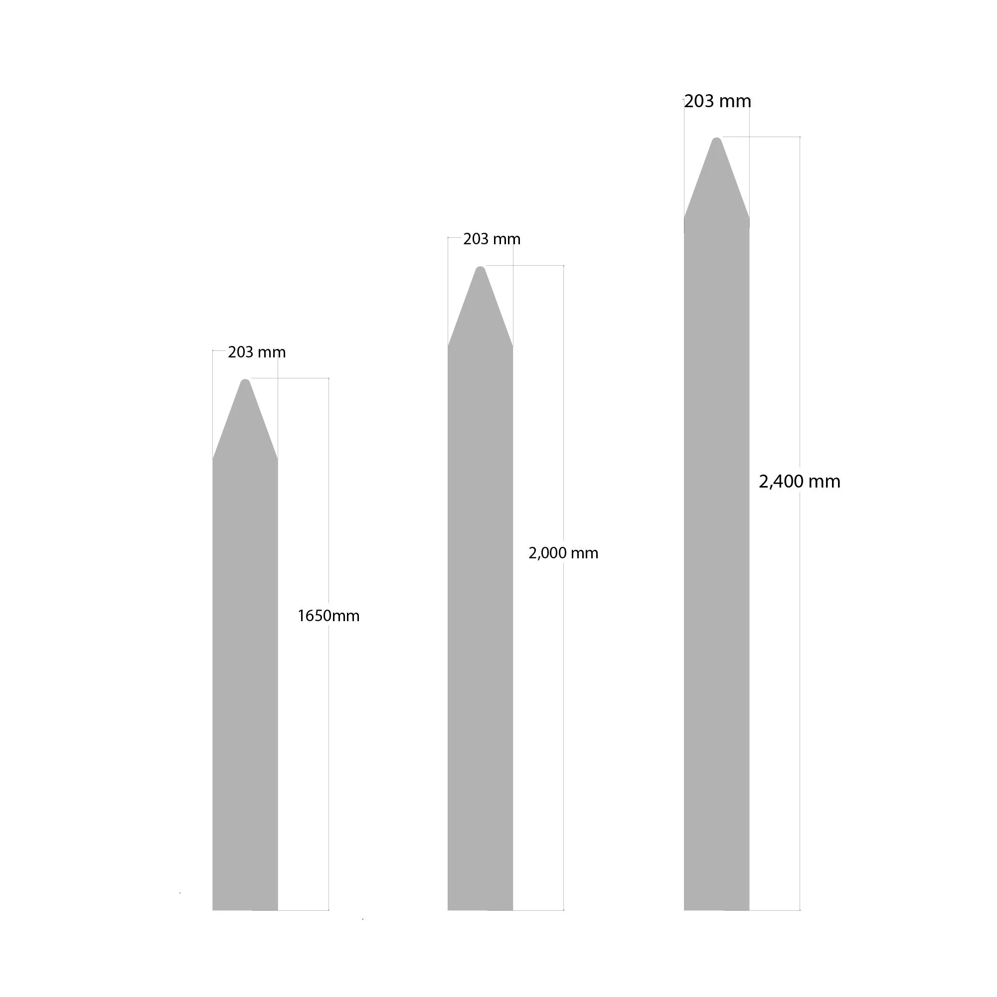 Pencil Totem 3 sizes greyscale_dims.jpg