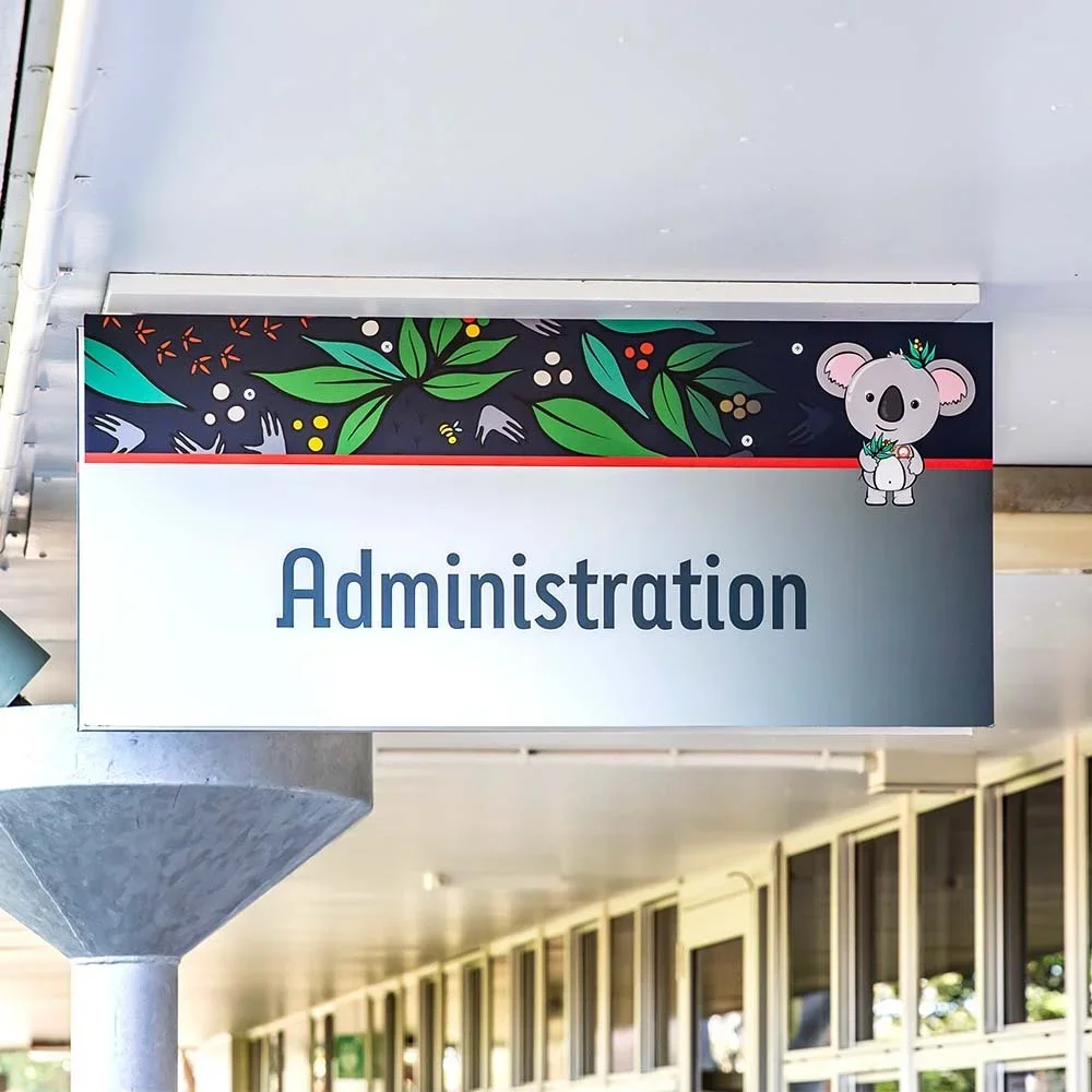 birkdale-south-state-school-suspended-directional-sign.webp