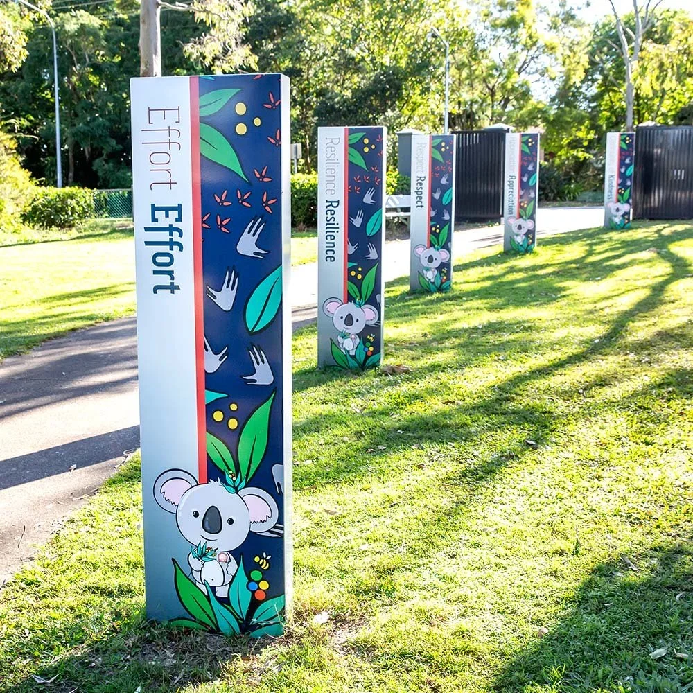 birkdale-south-state-school-values-totem-koala-signs.webp