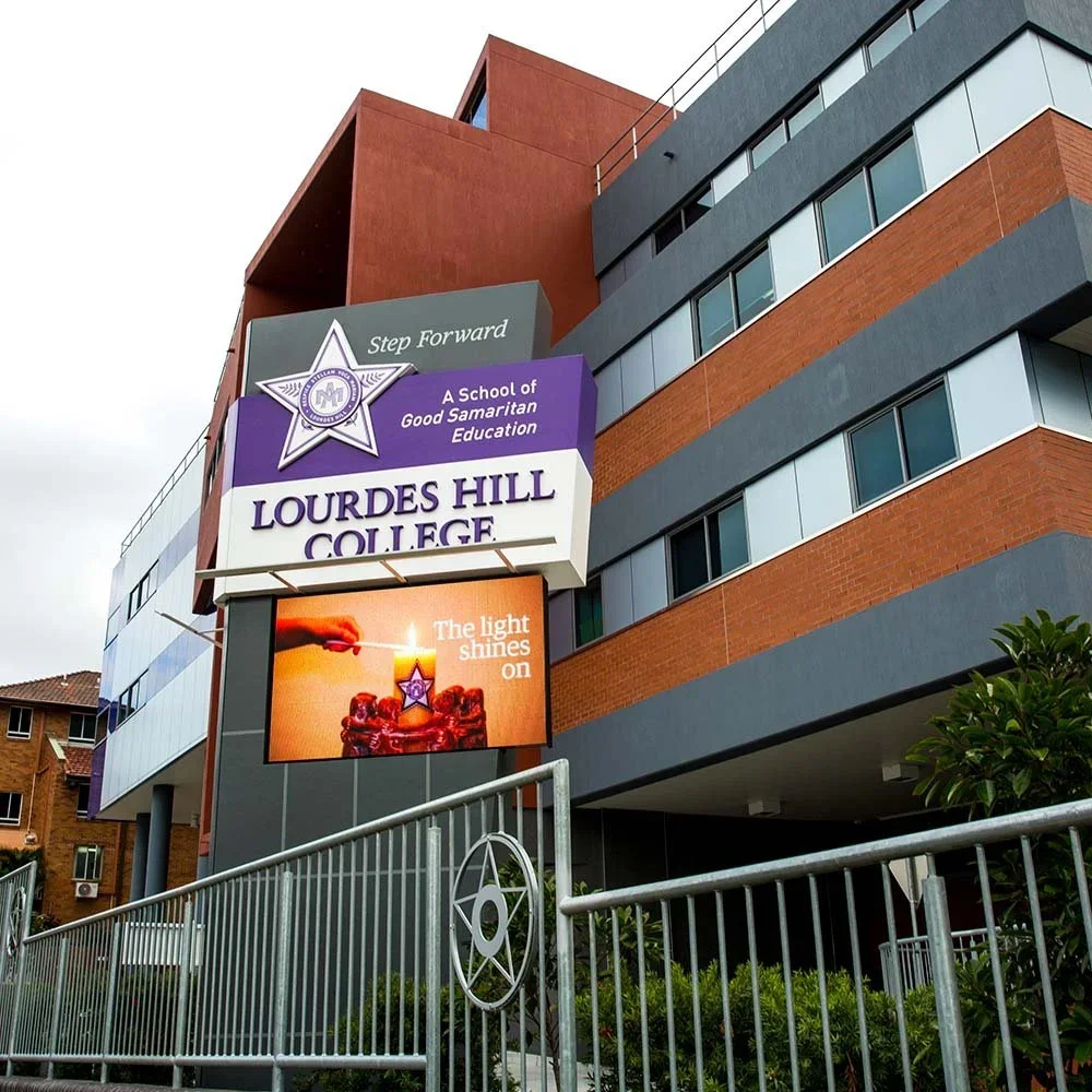 lourdes-hill-college-v-shaped-digital-sign.webp