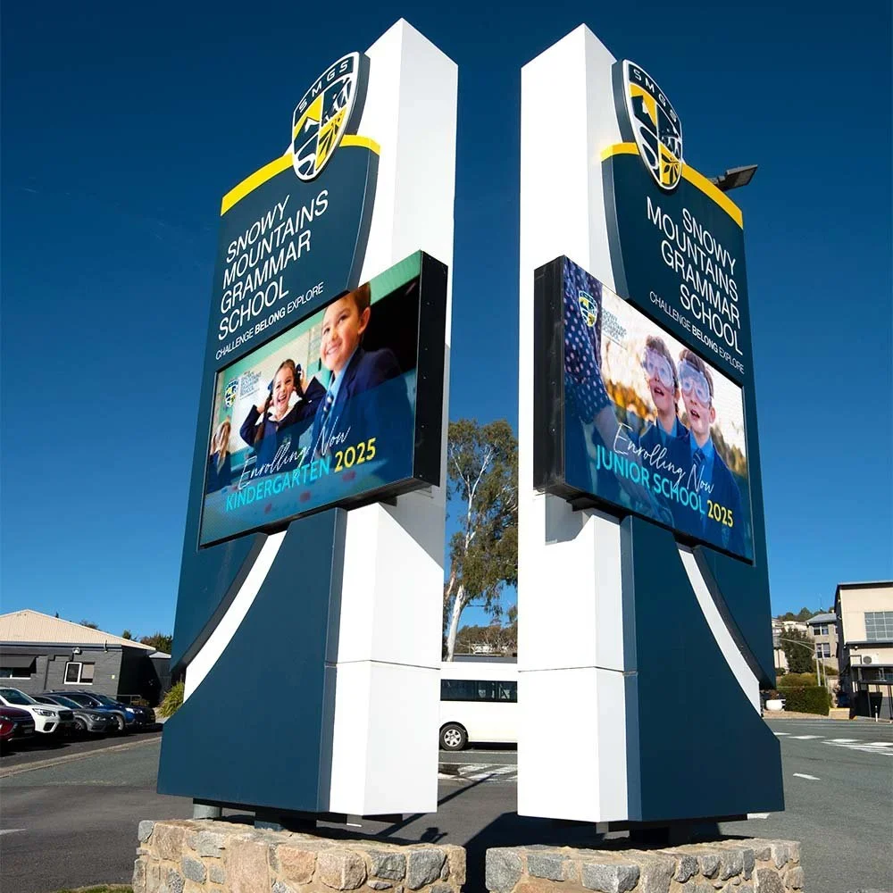 snowy-mountains-grammar-school-twin-digital-pylon-signs.webp