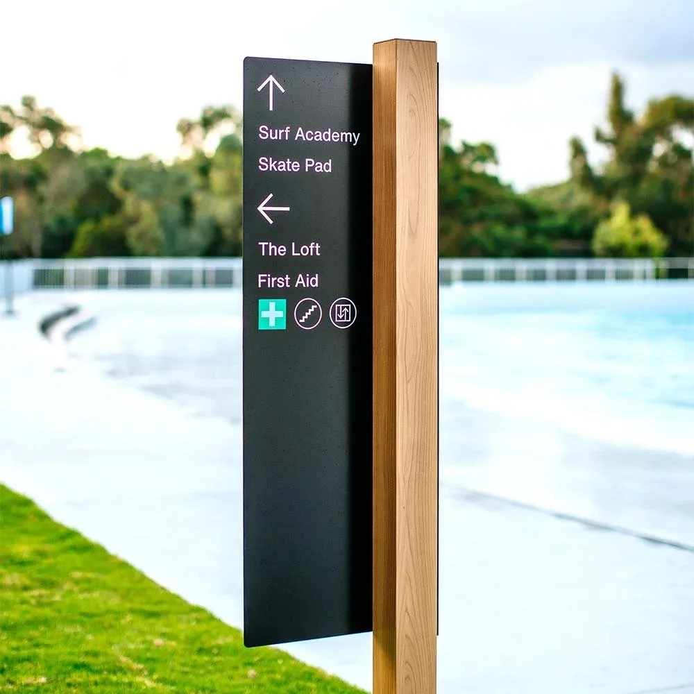 urbnsurf-sydney-freestanding-blade-directional-sign-at-surfing-venue.webp