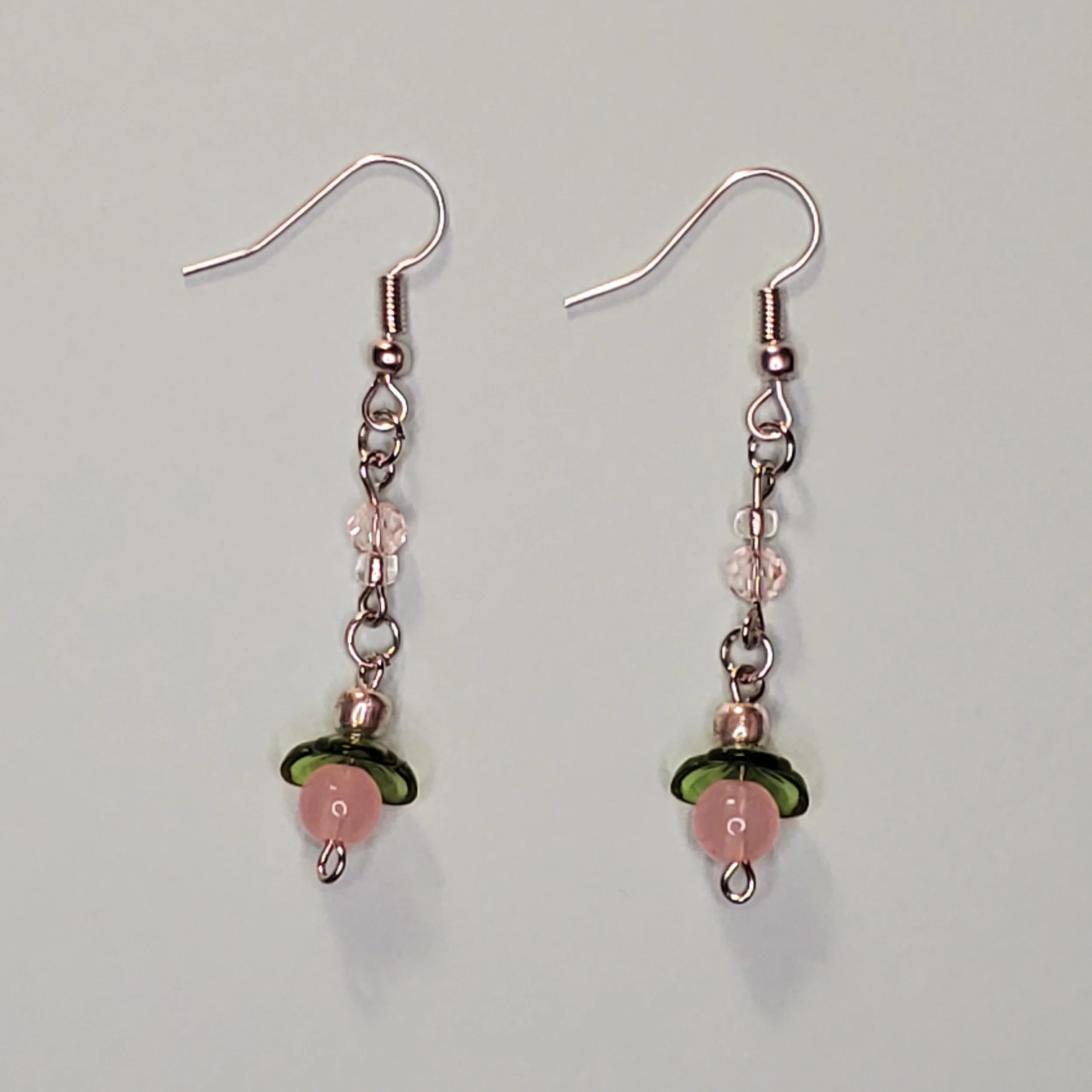 Pink and Green Earrings