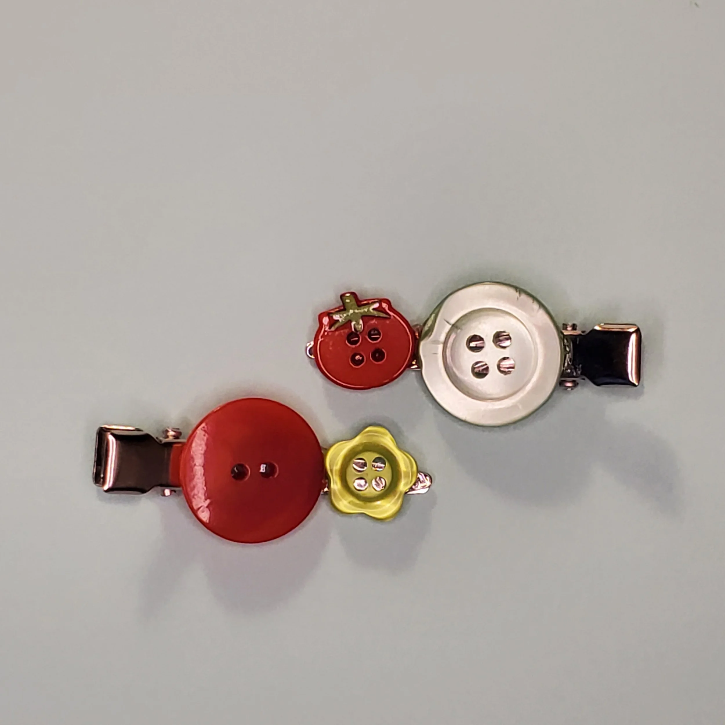 Tomato Button Hairclips